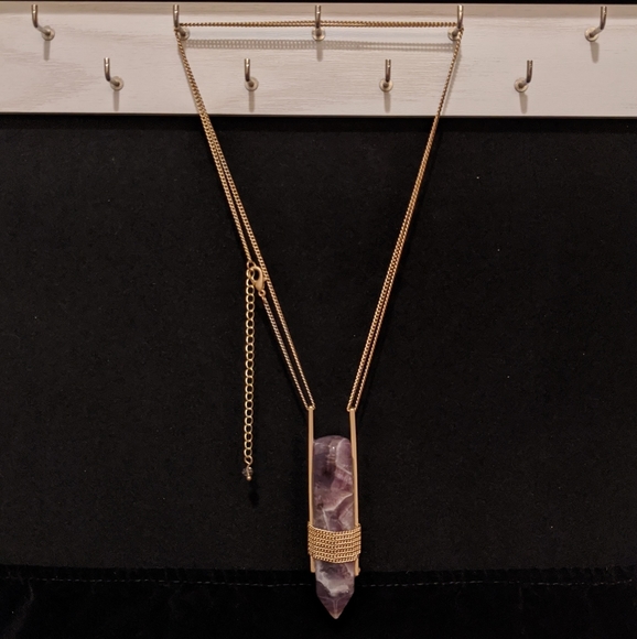 Amethyst Crystal Statement Necklace - Picture 2 of 6